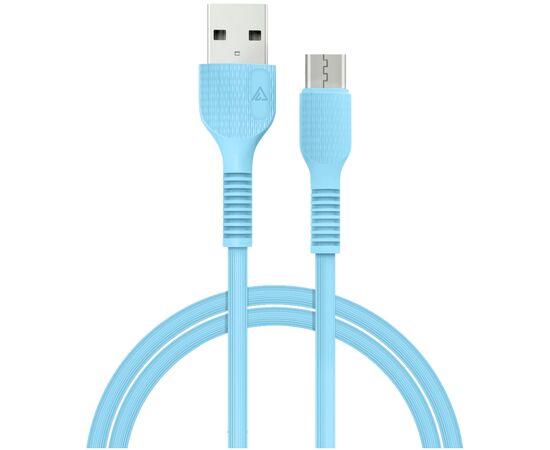 Дата кабель USB 2.0 AM to Micro 5P 1.2m AL-CBCOLOR-M1BL Blue ACCLAB (1283126518133)