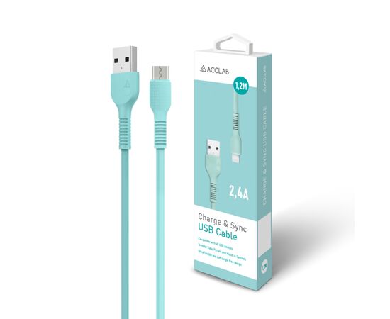 Дата кабель USB 2.0 AM to Micro 5P 1.2m AL-CBCOLOR-M1MT Mint ACCLAB (1283126518140), изображение 6 Дата кабель USB 2.0 AM to Micro 5P 1.2m AL-CBCOLOR-M1MT Mint ACCLAB (1283126518140), изображение 6