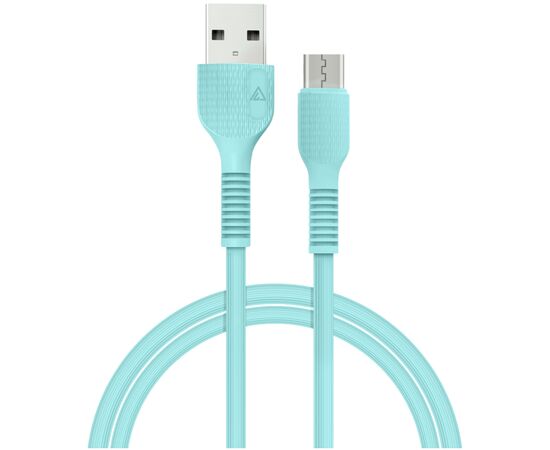 Дата кабель USB 2.0 AM to Micro 5P 1.2m AL-CBCOLOR-M1MT Mint ACCLAB (1283126518140)