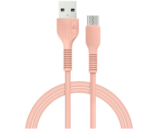 Дата кабель USB 2.0 AM to Micro 5P 1.2m AL-CBCOLOR-M1PH Peach ACCLAB (1283126518164)