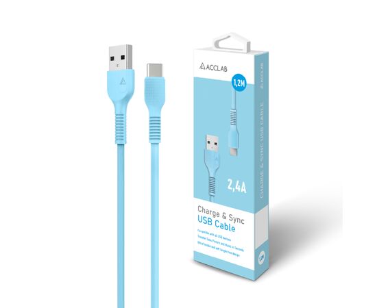 Дата кабель USB 2.0 AM to Type-C 1.2m AL-CBCOLOR-T1BL Blue ACCLAB (1283126518249), изображение 6 Дата кабель USB 2.0 AM to Type-C 1.2m AL-CBCOLOR-T1BL Blue ACCLAB (1283126518249), изображение 6