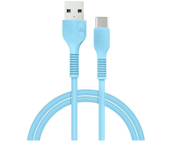 Дата кабель USB 2.0 AM to Type-C 1.2m AL-CBCOLOR-T1BL Blue ACCLAB (1283126518249)
