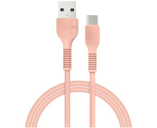 Дата кабель USB 2.0 AM to Type-C 1.2m AL-CBCOLOR-T1BK Peach ACCLAB (1283126518263)