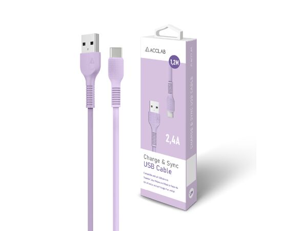 Дата кабель USB 2.0 AM to Type-C 1.2m AL-CBCOLOR-T1BK Purple ACCLAB (1283126518270), зображення 6 Дата кабель USB 2.0 AM to Type-C 1.2m AL-CBCOLOR-T1BK Purple ACCLAB (1283126518270), зображення 6