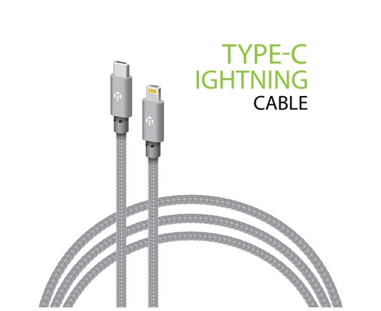 Дата кабель USB-C to Lightning 1.0m CBGNYTL1 30W Grey Intaleo (1283126559587)