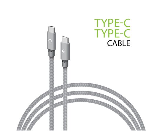 Дата кабель USB-C to USB-C 1.0m CBGNYTT1 60W Grey Intaleo (1283126559501)