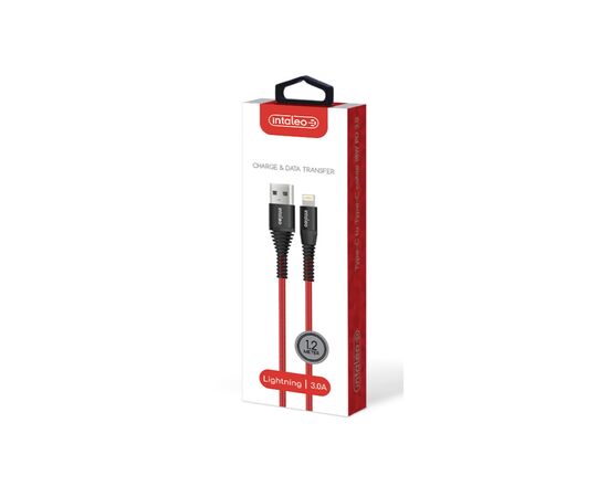 Дата кабель USB 2.0 AM to Lightning 1.2m CBRNYL1 Red Intaleo (1283126559471), зображення 4 Дата кабель USB 2.0 AM to Lightning 1.2m CBRNYL1 Red Intaleo (1283126559471), зображення 4