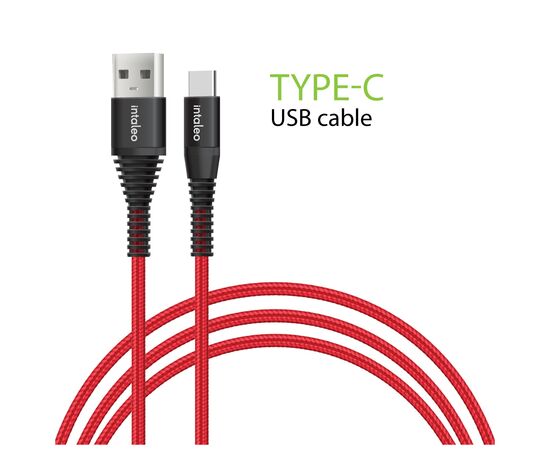 Дата кабель USB 2.0 AM to Type-C 1.2m CBRNYT1 Red Intaleo (1283126559464)