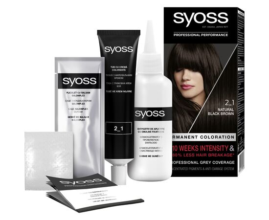 Краска для волос Syoss 2-1 Насыщенный Черно-Каштановый 115 мл (9000101713879), изображение 3 Краска для волос Syoss 2-1 Насыщенный Черно-Каштановый 115 мл (9000101713879), изображение 3