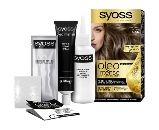 Краска для волос Syoss Oleo Intense 6-54 Холодный Темно-Русый 115 мл (9000101706246), изображение 3 Краска для волос Syoss Oleo Intense 6-54 Холодный Темно-Русый 115 мл (9000101706246), изображение 3