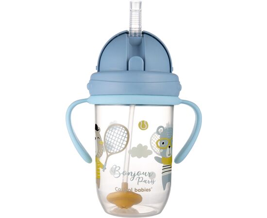 Поильник-непроливайка Canpol babies Bonjour Paris с трубочкой и утяжелителем 270 мл Синяя (56/607_blu), изображение 2 Поильник-непроливайка Canpol babies Bonjour Paris с трубочкой и утяжелителем 270 мл Синяя (56/607_blu), изображение 2