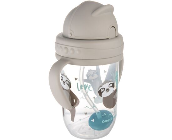 Поильник-непроливайка Canpol babies Exotic Animals с трубочкой и утяжелителем 270 мл Серая (56/606_grey), изображение 3 Поильник-непроливайка Canpol babies Exotic Animals с трубочкой и утяжелителем 270 мл Серая (56/606_grey), изображение 3