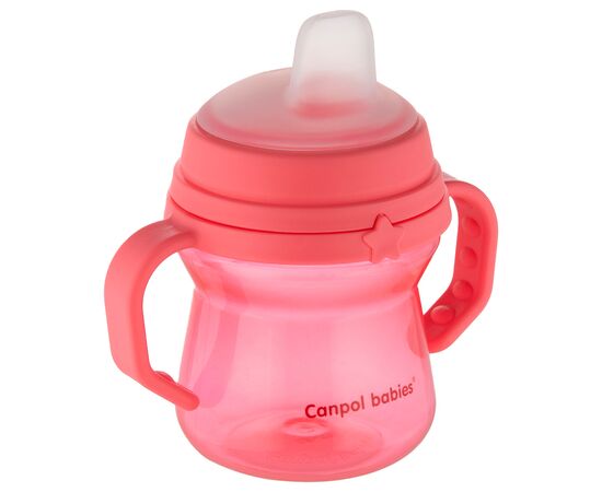 Поильник-непроливайка Canpol babies с силиконовым носиком FirstCup 150 мл Розовая (56/614_pin), изображение 2 Поильник-непроливайка Canpol babies с силиконовым носиком FirstCup 150 мл Розовая (56/614_pin), изображение 2