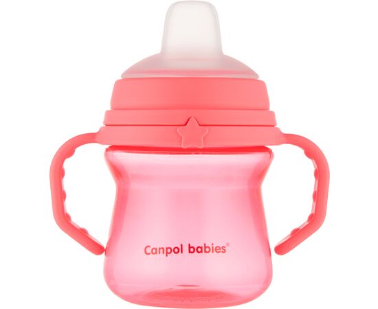 Поїльник-непроливайка Canpol babies з силіконовим носиком FirstCup 150 мл Рожева (56/614_pin)