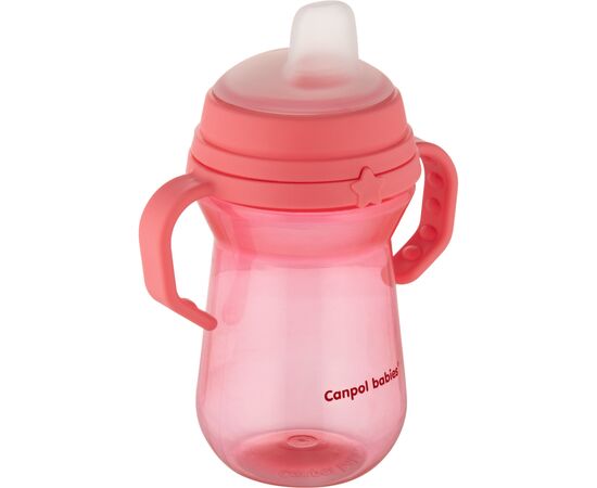 Поильник-непроливайка Canpol babies с силиконовым носиком FirstCup 250 мл Розовая (56/615_pin), изображение 2 Поильник-непроливайка Canpol babies с силиконовым носиком FirstCup 250 мл Розовая (56/615_pin), изображение 2