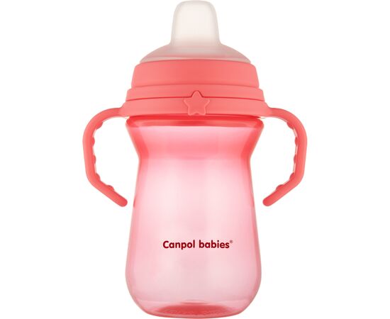 Поїльник-непроливайка Canpol babies з силіконовим носиком FirstCup 250 мл Рожева (56/615_pin)