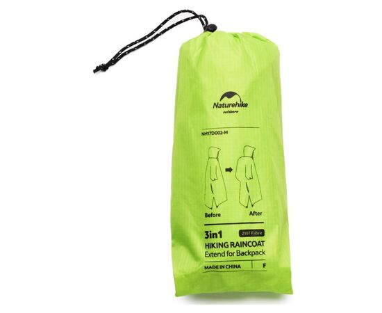 Накидка Naturehike NH17D002-M 210T 3в1 Green (6927595717967), изображение 5 Накидка Naturehike NH17D002-M 210T 3в1 Green (6927595717967), изображение 5