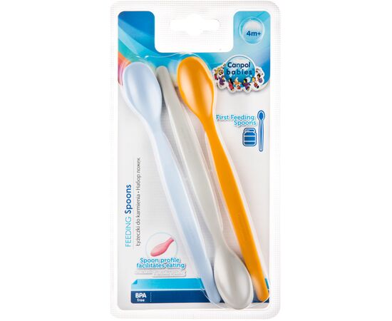 Набор детской посуды Canpol babies Первые ложечки для кормления 3шт. голубые (31/419_blu), изображение 2 Набор детской посуды Canpol babies Первые ложечки для кормления 3шт. голубые (31/419_blu), изображение 2