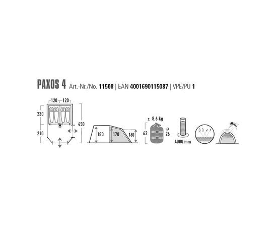 Палатка High Peak Paxos 4 Dark Grey/Green (929776), изображение 5 Палатка High Peak Paxos 4 Dark Grey/Green (929776), изображение 5