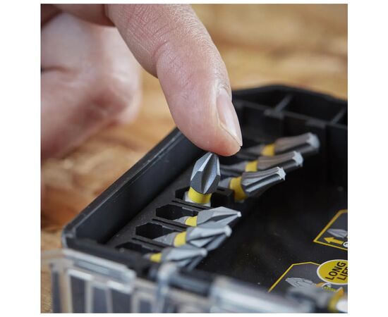 Набор сверл и бит Stanley FatMax, Phillips, Pozidriv, Torx, 2x Ph, L 25, 50 мм, 10 шт, кейс (STA88560), изображение 4 Набор сверл и бит Stanley FatMax, Phillips, Pozidriv, Torx, 2x Ph, L 25, 50 мм, 10 шт, кейс (STA88560), изображение 4