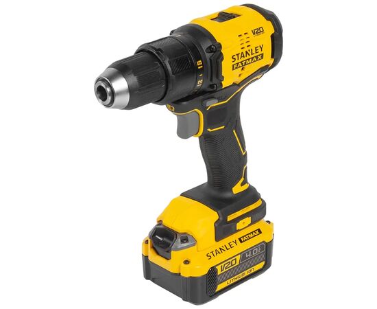 Шуруповерт Stanley FatMax, Li-lon 18V, 2x4Ah, 60 Нм, 0-600/1900 об/мин, 3.3 кг, кейс (SBD710M2K), изображение 2 Шуруповерт Stanley FatMax, Li-lon 18V, 2x4Ah, 60 Нм, 0-600/1900 об/мин, 3.3 кг, кейс (SBD710M2K), изображение 2