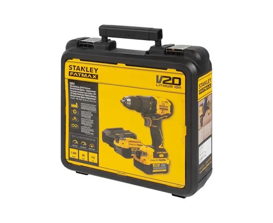 Шуруповерт Stanley FatMax, Li-lon 18V, 2x4Ah, 60 Нм, 0-600/1900 об/мин, 3.3 кг, кейс (SBD710M2K), изображение 5 Шуруповерт Stanley FatMax, Li-lon 18V, 2x4Ah, 60 Нм, 0-600/1900 об/мин, 3.3 кг, кейс (SBD710M2K), изображение 5
