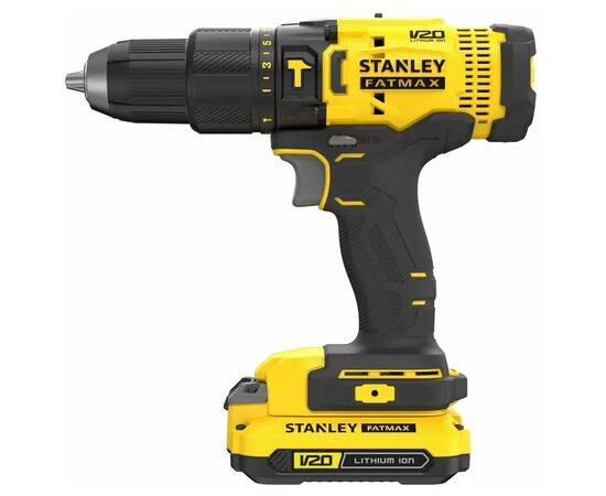 Шуруповерт Stanley FatMax, Li-lon 18V, 2x1.5Ah, 50 Нм, 0-350/1500 об/мин, 3.72 кг, кейс (SCD711C2K), изображение 2 Шуруповерт Stanley FatMax, Li-lon 18V, 2x1.5Ah, 50 Нм, 0-350/1500 об/мин, 3.72 кг, кейс (SCD711C2K), изображение 2