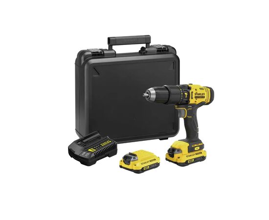 Шуруповерт Stanley FatMax, Li-lon 18V, 2x1.5Ah, 50 Нм, 0-350/1500 об/мин, 3.72 кг, кейс (SCD711C2K), изображение 3 Шуруповерт Stanley FatMax, Li-lon 18V, 2x1.5Ah, 50 Нм, 0-350/1500 об/мин, 3.72 кг, кейс (SCD711C2K), изображение 3