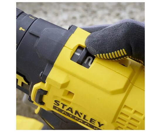 Шуруповерт Stanley FatMax, Li-lon 18V, 2x1.5Ah, 50 Нм, 0-350/1500 об/мин, 3.72 кг, кейс (SCD711C2K), изображение 6 Шуруповерт Stanley FatMax, Li-lon 18V, 2x1.5Ah, 50 Нм, 0-350/1500 об/мин, 3.72 кг, кейс (SCD711C2K), изображение 6