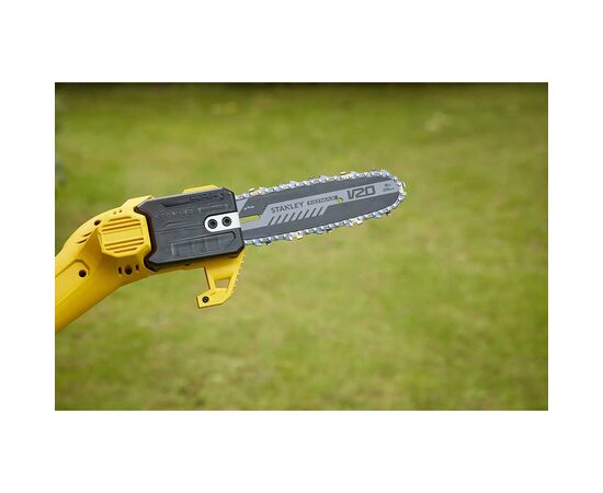 Кусторез Stanley FatMax, высоторез, 20V, 4Ah, шина 20 см, цепь 3/8 (SFMCPS620M1), изображение 4 Кусторез Stanley FatMax, высоторез, 20V, 4Ah, шина 20 см, цепь 3/8 (SFMCPS620M1), изображение 4