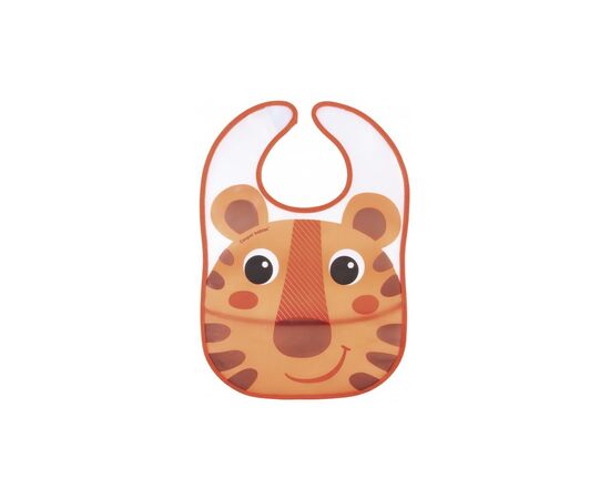 Слинявчик Canpol babies Hello Little пластмасовий з кишенькою Жовтогарячий (9/232_ora)
