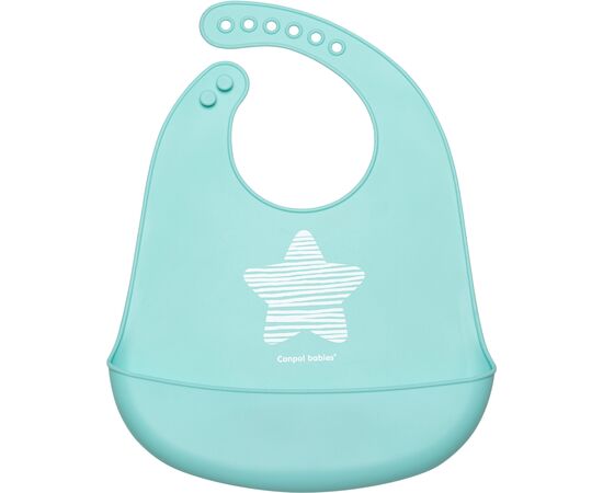 Слинявчик Canpol babies Pastel силіконовий з кишенькою блакитний (74/024_blu)