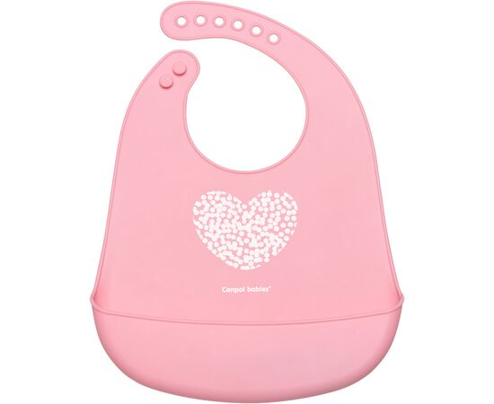 Слинявчик Canpol babies Pastel силіконовий з кишенькою рожевий (74/024_pin)