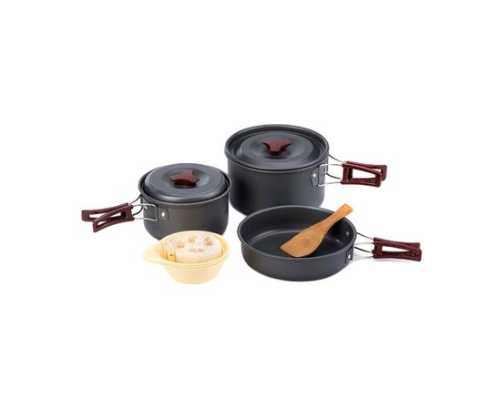 Набор туристической посуды Naturehike NH15T203-G 3-4 NH Сarbon (6927595787205), изображение 2 Набор туристической посуды Naturehike NH15T203-G 3-4 NH Сarbon (6927595787205), изображение 2