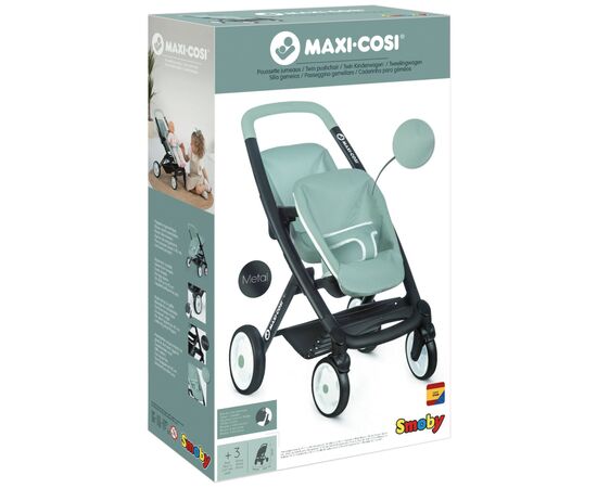 Коляска для кукол Smoby Toys Maxi-Cosi&Quinny для близнецов Мятная (253220), изображение 6 Коляска для кукол Smoby Toys Maxi-Cosi&Quinny для близнецов Мятная (253220), изображение 6