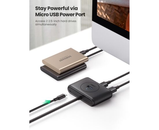 Концентратор Ugreen CR113 4-port 0.5m USB3.0 active (20290), изображение 5 Концентратор Ugreen CR113 4-port 0.5m USB3.0 active (20290), изображение 5