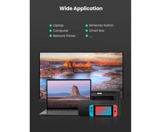 Переходник USB 3.0 to Ethernet RJ45 1000 Mb CM209 Ugreen (50922), изображение 3