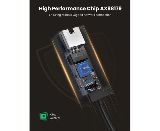 Переходник USB 3.0 to Ethernet RJ45 1000 Mb CR111 Black Ugreen (20256), изображение 4