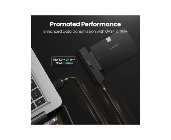 Переходник USB 3.0 Type-А to SATA III (F) CM321 Ugreen (70609), изображение 2 Переходник USB 3.0 Type-А to SATA III (F) CM321 Ugreen (70609), изображение 2