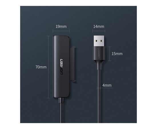 Переходник USB 3.0 Type-А to SATA III (F) CM321 Ugreen (70609), изображение 7 Переходник USB 3.0 Type-А to SATA III (F) CM321 Ugreen (70609), изображение 7