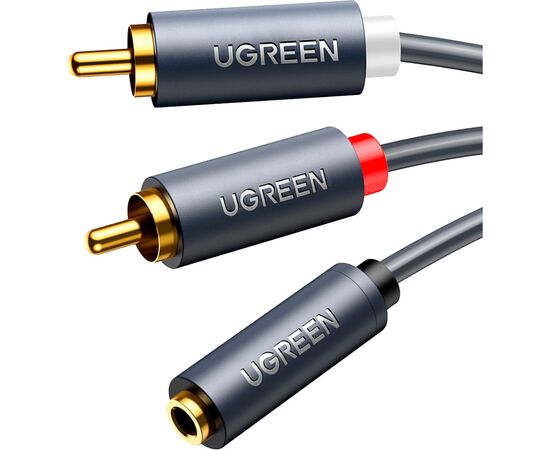 Кабель мультимедійний AUX 3.5mm TRS to RCAx2 M/M 0.25m AV102 Black Ugreen (10561)