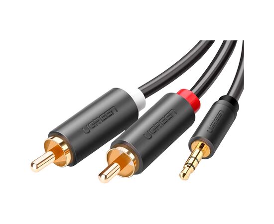 Кабель мультимедійний AUX 3.5mm TRS to RCAx2 M/M 1.5m AV102 Black Ugreen (10511)