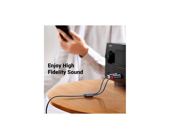 Кабель мультимедийный AUX 3.5mm TRS to RCAx2 M/M 1.0m AV102 Grey Ugreen (10588), изображение 3 Кабель мультимедийный AUX 3.5mm TRS to RCAx2 M/M 1.0m AV102 Grey Ugreen (10588), изображение 3