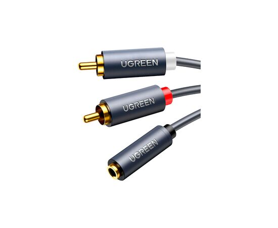 Кабель мультимедійний AUX 3.5mm TRS to RCAx2 M/M 1.0m AV102 Grey Ugreen (10588)