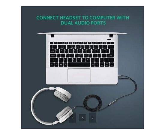 Переходник Jack 3.5mm F 4pin to 2xJack 3.5mm M (Audio+MIC) AV140 Ugreen (20898), изображение 5