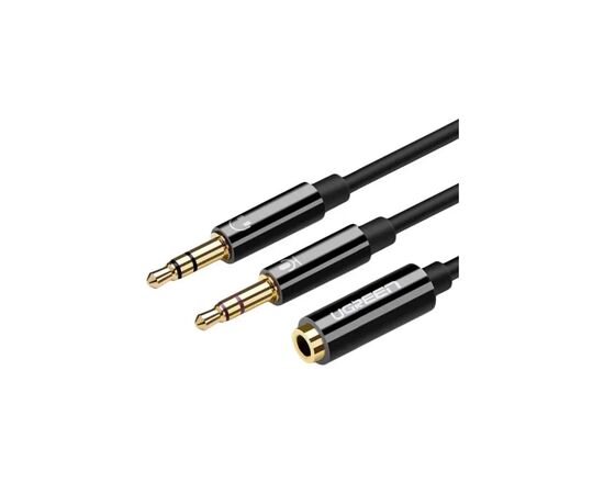 Перехідник Jack 3.5mm F 4pin to 2xJack 3.5mm M (Audio+MIC) AV140 Ugreen (20898)
