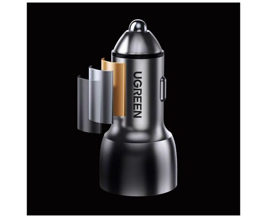 Зарядное устройство Ugreen QC 3.0+QC 3.0 Dual USB-A 36W Fast Car Charger Space Grey (CD213) (60980), изображение 3 Зарядное устройство Ugreen QC 3.0+QC 3.0 Dual USB-A 36W Fast Car Charger Space Grey (CD213) (60980), изображение 3