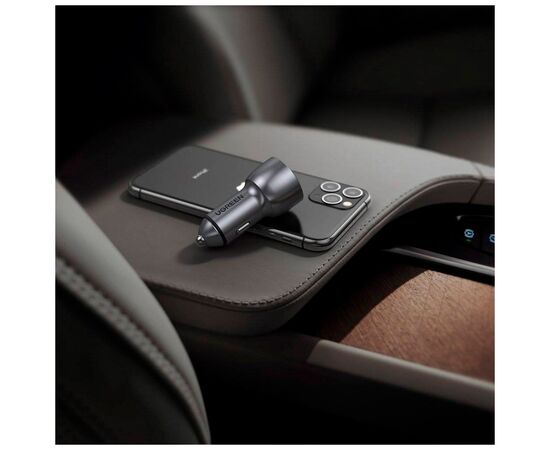 Зарядное устройство Ugreen QC 3.0+QC 3.0 Dual USB-A 36W Fast Car Charger Space Grey (CD213) (60980), изображение 4 Зарядное устройство Ugreen QC 3.0+QC 3.0 Dual USB-A 36W Fast Car Charger Space Grey (CD213) (60980), изображение 4