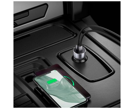Зарядное устройство Ugreen QC 3.0+QC 3.0 Dual USB-A 36W Fast Car Charger Space Grey (CD213) (60980), изображение 5 Зарядное устройство Ugreen QC 3.0+QC 3.0 Dual USB-A 36W Fast Car Charger Space Grey (CD213) (60980), изображение 5
