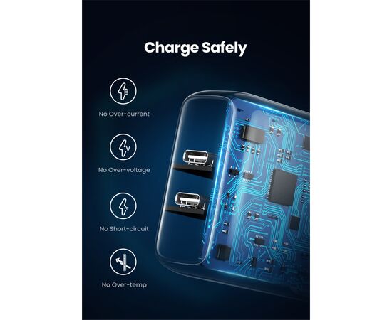 Зарядное устройство Ugreen 2xUSB 40W PD (2xType-C) PD CD243 White (10343), изображение 7